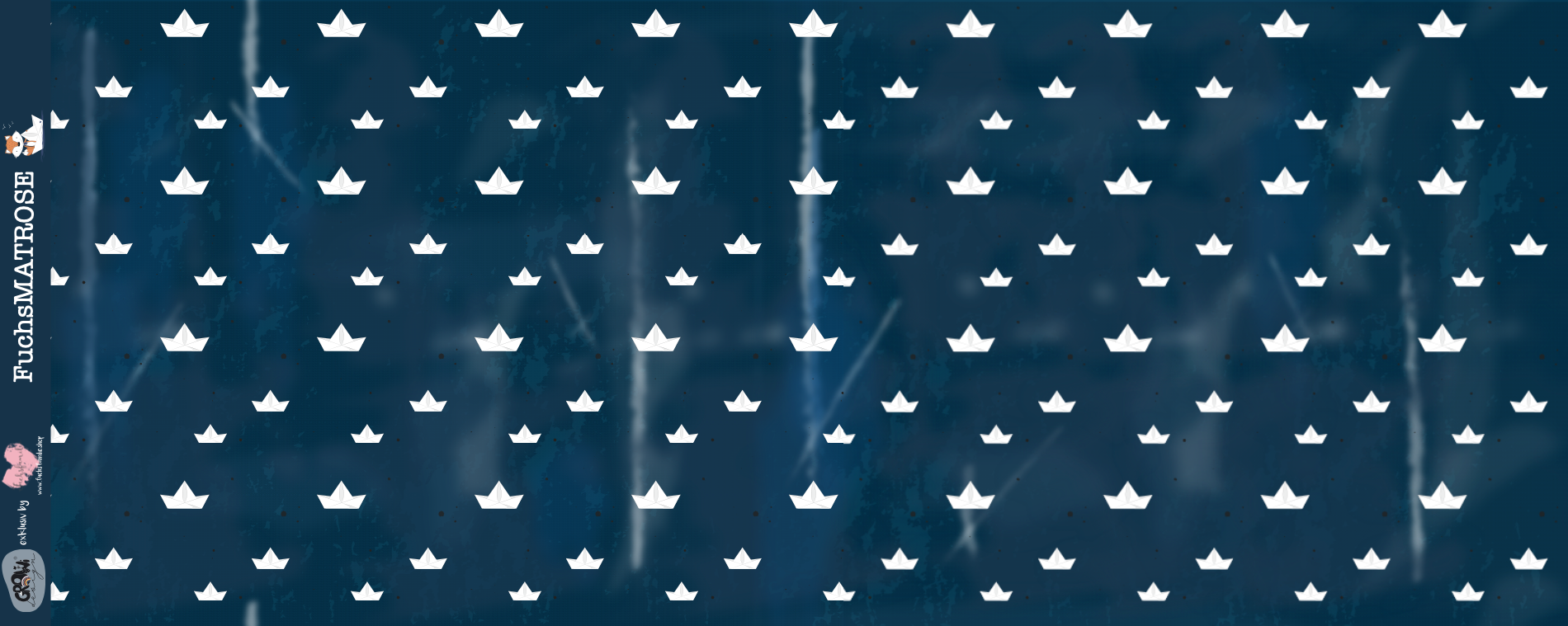 0,5m Bio-Jersey Fuchsmatrose dunkelblau Schiffchen