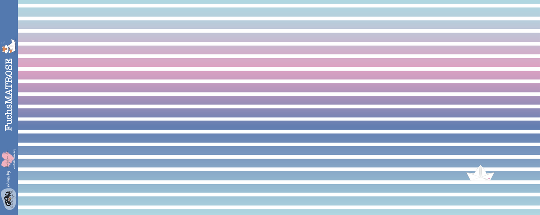 Bio-Jersey Fuchsmatrose blau-pink Streifen – Rapport ca. 58cm (+/- 5cm)