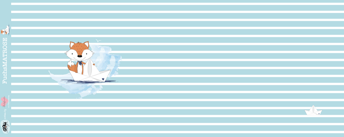 Bio-Jersey Fuchsmatrose türkis – Rapport ca. 58cm (+/- 5cm)