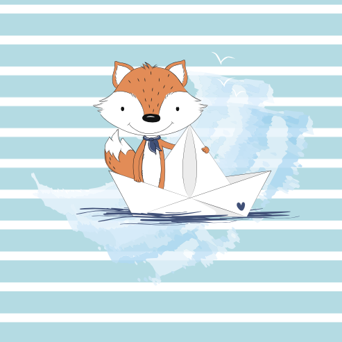 Bio-Jersey Fuchsmatrose türkis – Rapport ca. 58cm (+/- 5cm)