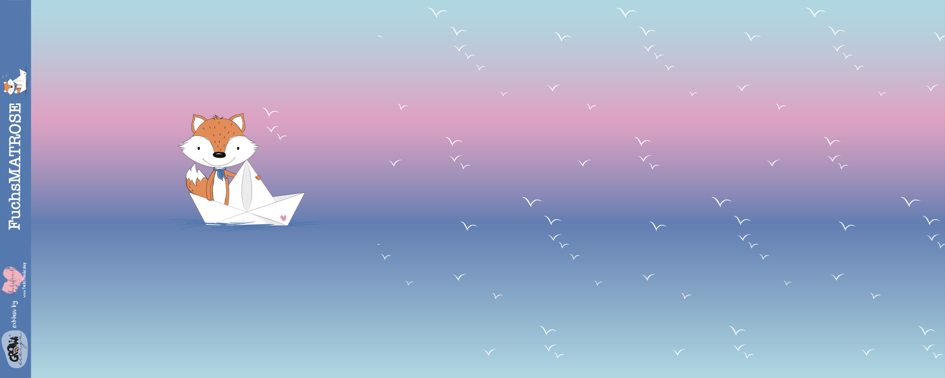 Bio-Jersey Fuchsmatrose blau-pink – Rapport ca. 58cm (+/- 5cm)