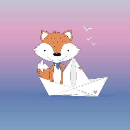 Bio-Jersey Fuchsmatrose blau-pink – Rapport ca. 58cm (+/- 5cm)