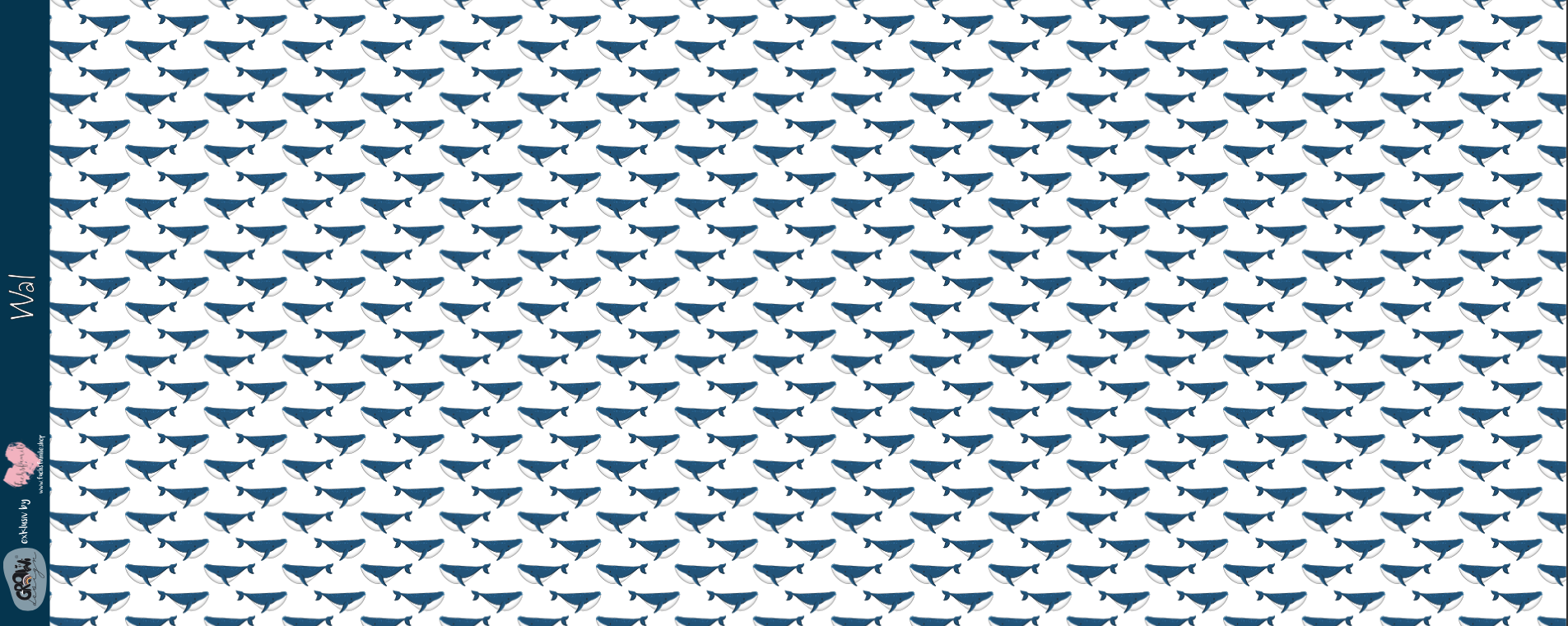 0,5m Bio-Jersey Wal blau-weiß