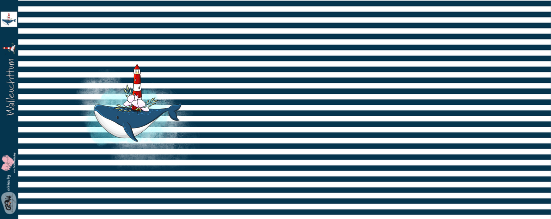 Bio-Jersey Walleuchtturm Streifen – Rapport ca. 58cm (+/- 5cm)