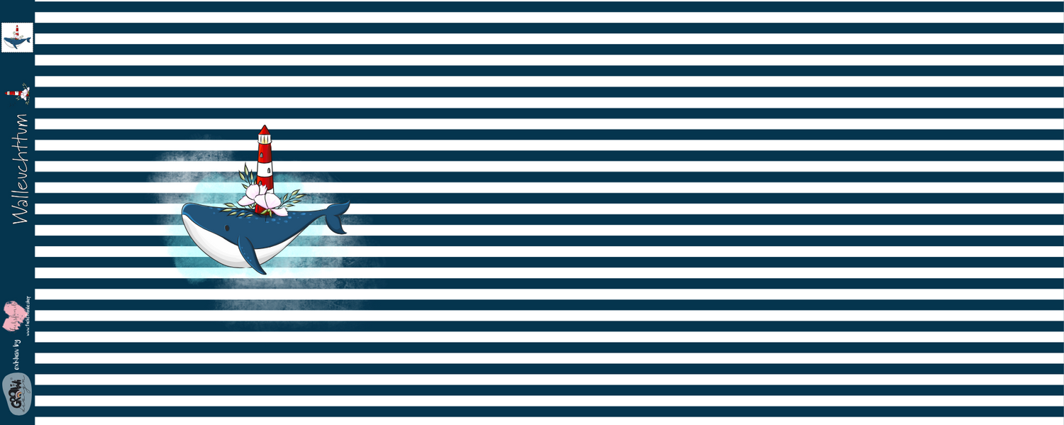 Bio-Jersey Walleuchtturm Streifen – Rapport ca. 58cm (+/- 5cm)