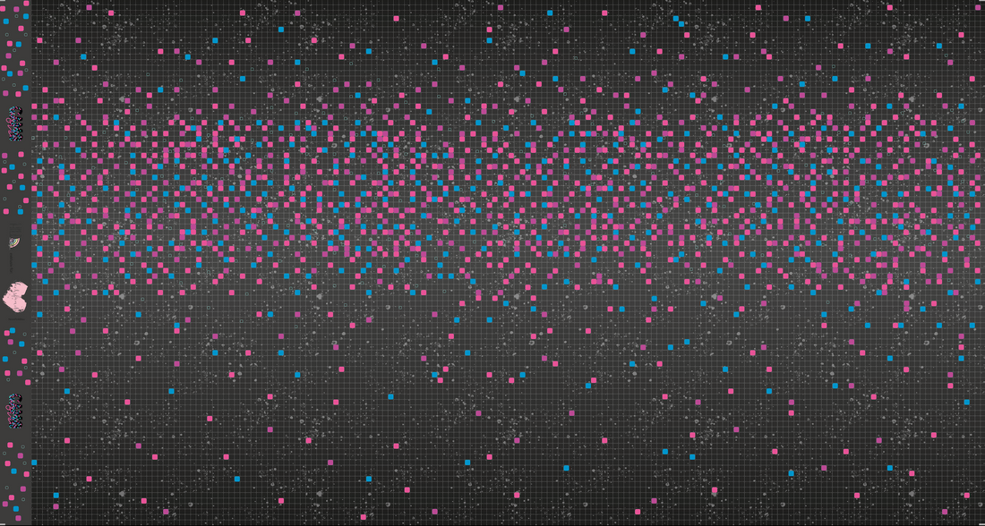 0,5m Bio-Sommersweat Game on Kombi neonpink-blau