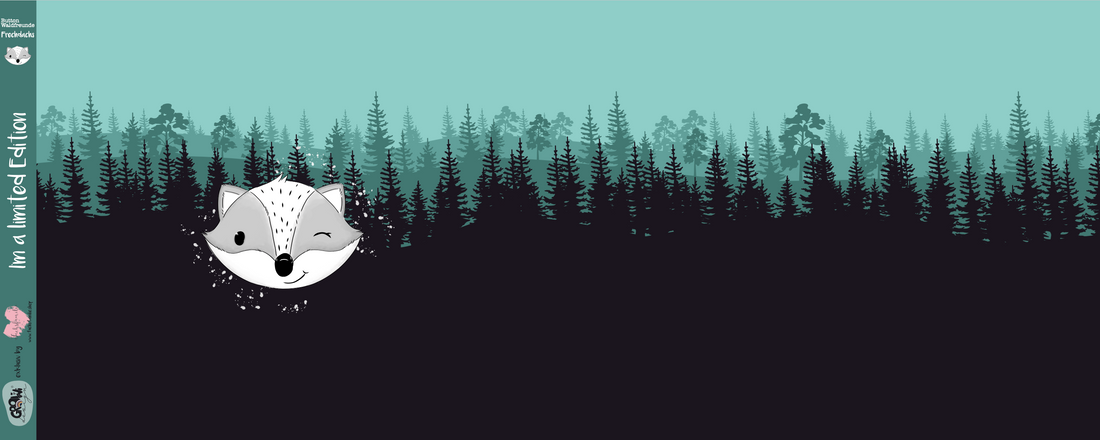 Bio-Sommersweat Limited Edition Waldfreunde Frechdachs türkis - Rapport ca. 60-65cm lang