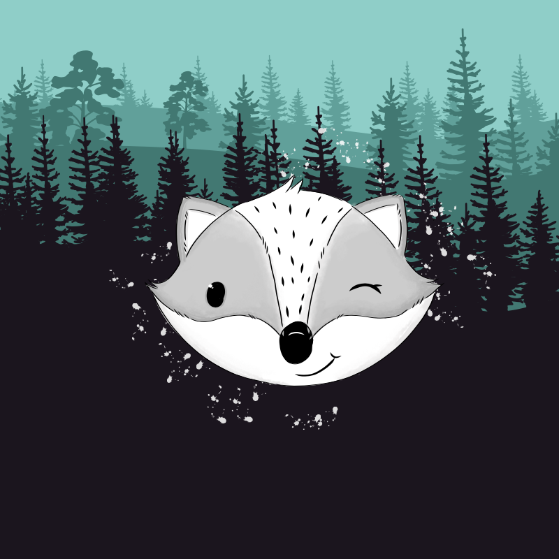 Bio-Sommersweat Limited Edition Waldfreunde Frechdachs türkis - Rapport ca. 60-65cm lang