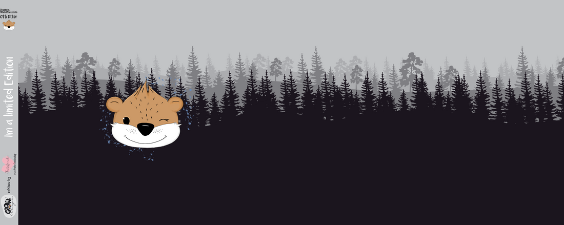 Bio-Sommersweat Limited Edition Waldfreunde Otti Otter grau - Rapport ca. 60-65cm lang