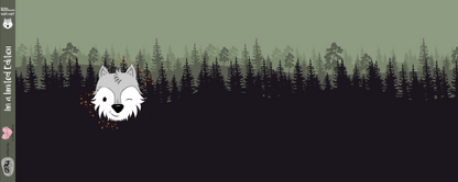 Bio-Sommersweat Limited Edition Waldfreunde Wolfi Wolf grün - Rapport ca. 60-65cm lang