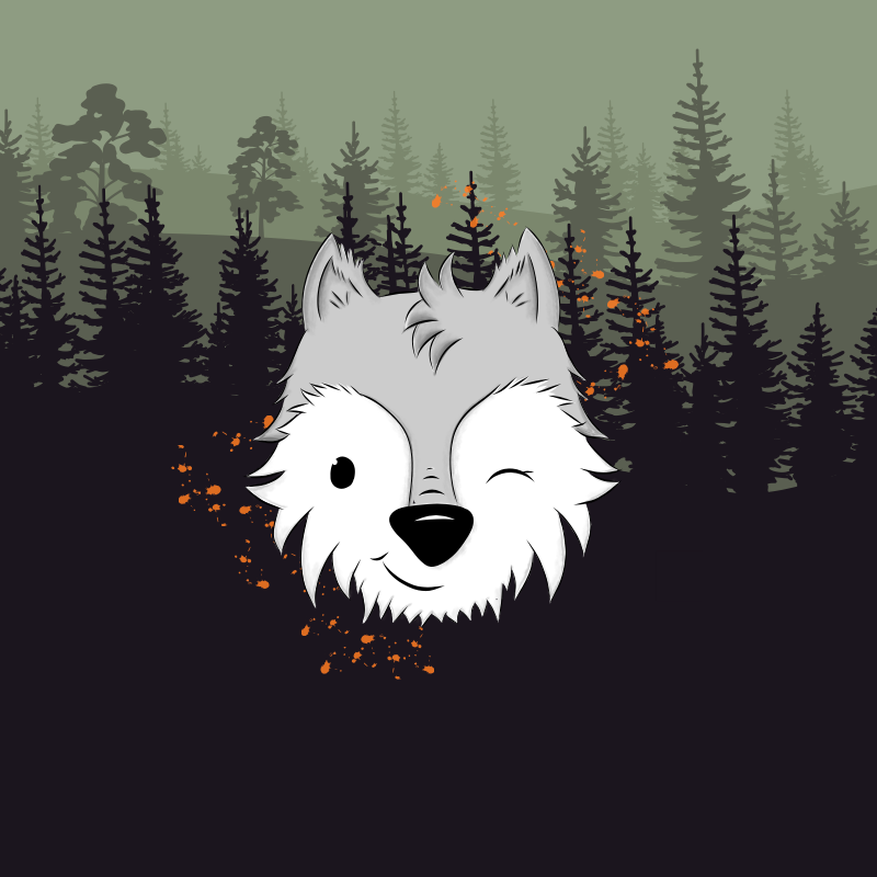 Bio-Sommersweat Limited Edition Waldfreunde Wolfi Wolf grün - Rapport ca. 60-65cm lang