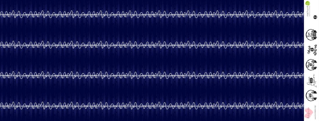 0,5m Bio-Sommersweat Music Soundwave-Kombi denim 