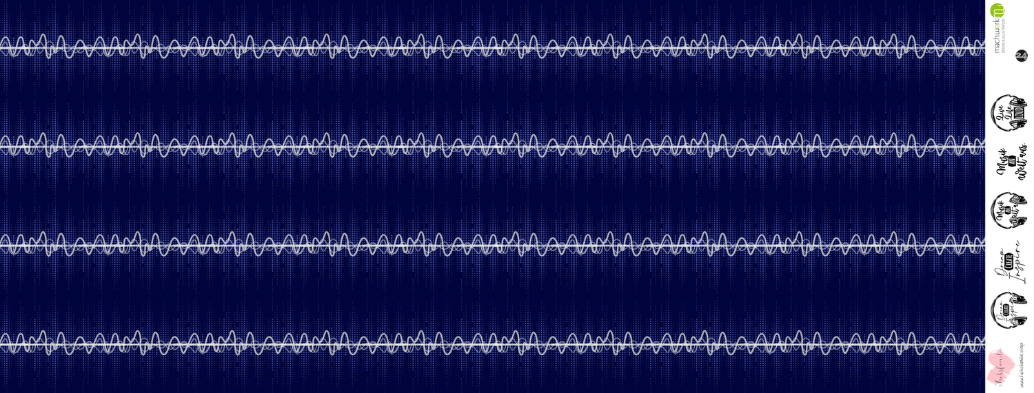 0,5m Bio-Sommersweat Music Soundwave-Kombi denim 