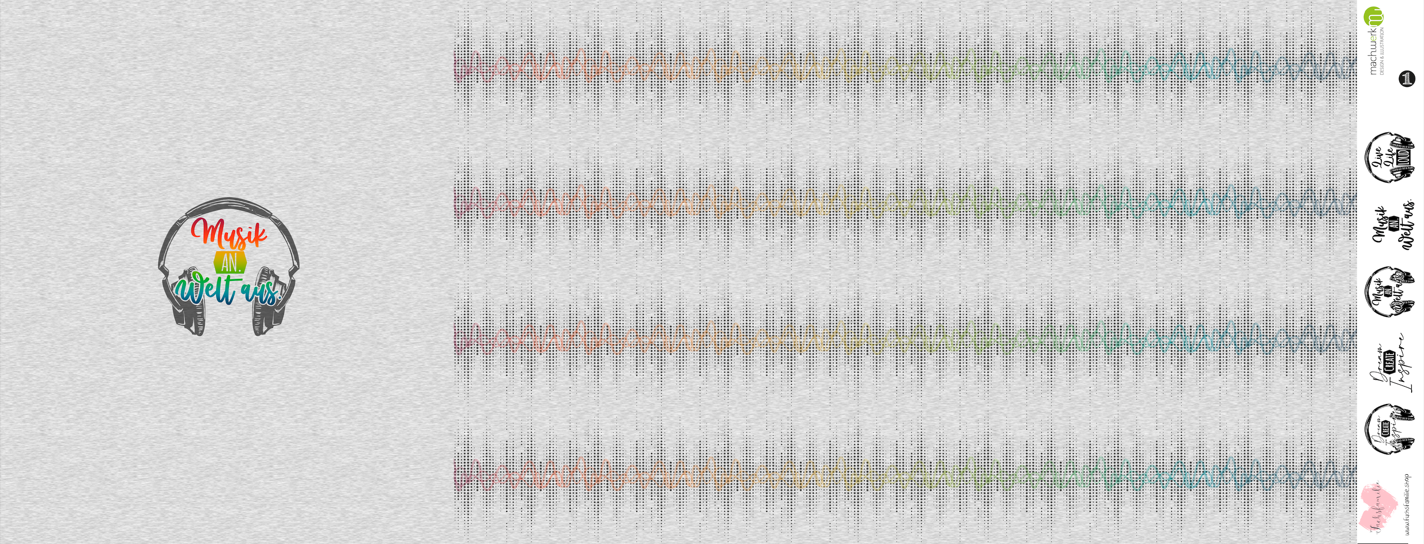 Bio-Sommersweat Music &quot;Musik an. Welt aus.&quot; graumeliert 