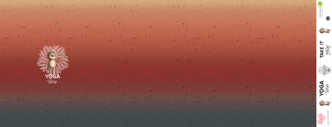 Bio-Sommersweat Hugo das Faultier "Yoga Time" rost-blau