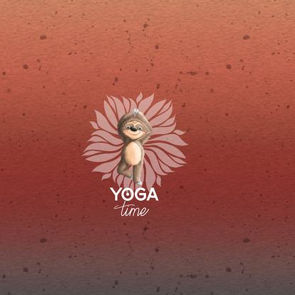 Bio-Sommersweat Hugo das Faultier &quot;Yoga Time&quot; rost-blau 