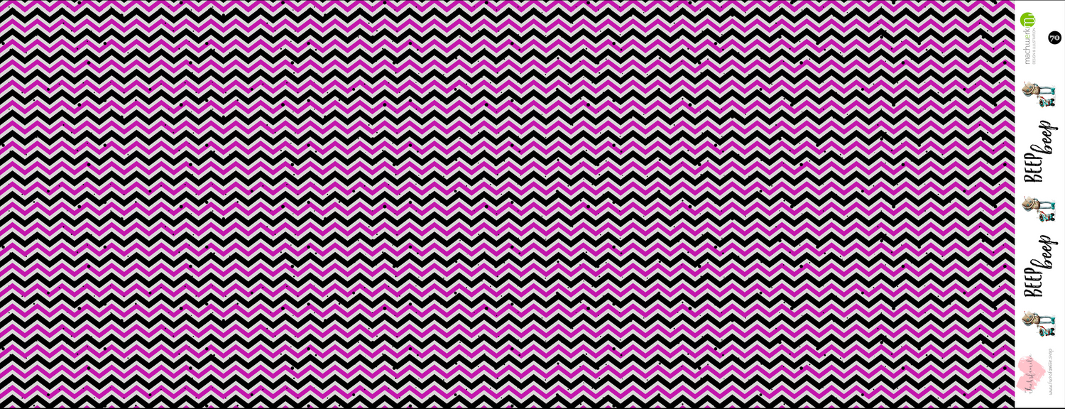 0,5m Bio-Jersey &quot;BEEP beep&quot; Chevron pink 