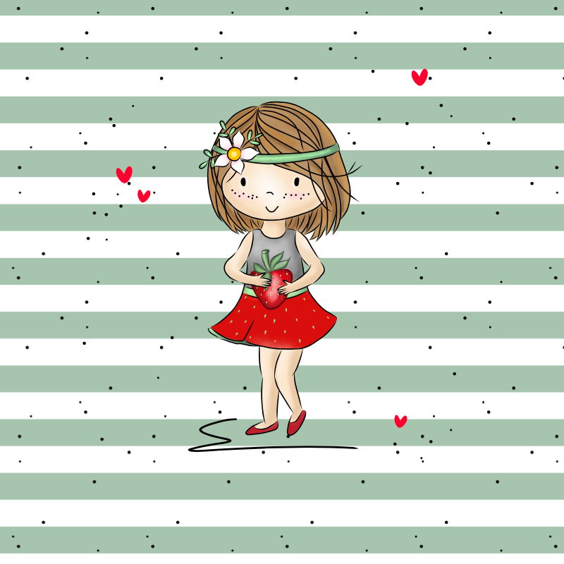 Bio-Jersey Erdbeerinchen – Rapport ca. 58cm (+/- 5cm)