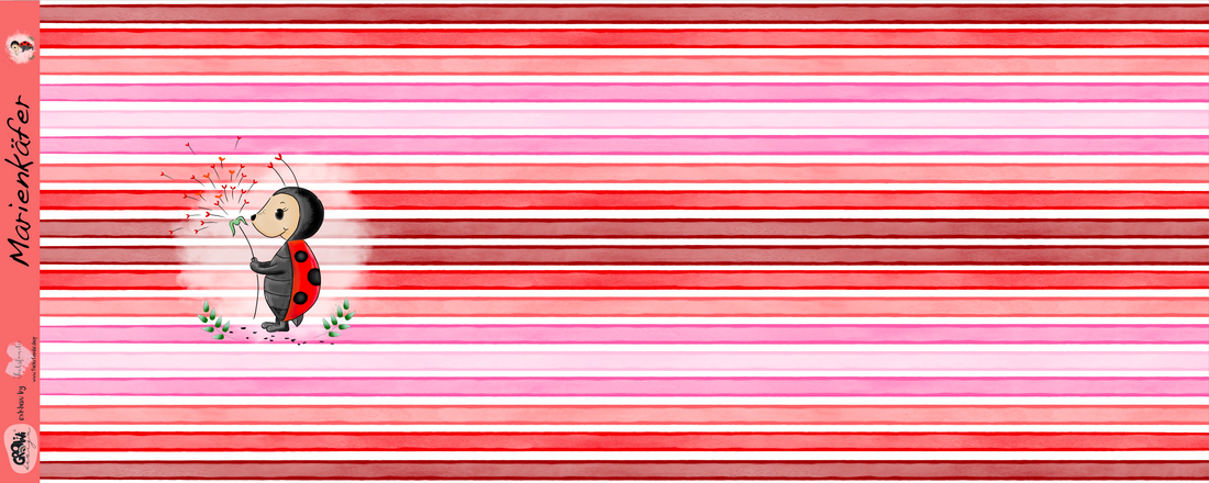 Bio-Jersey Marienkäfer rot – Rapport ca. 58cm (+/- 5cm)