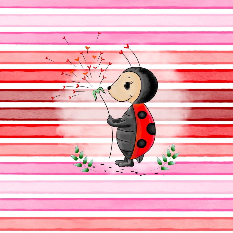 Bio-Jersey Marienkäfer rot – Rapport ca. 58cm (+/- 5cm)