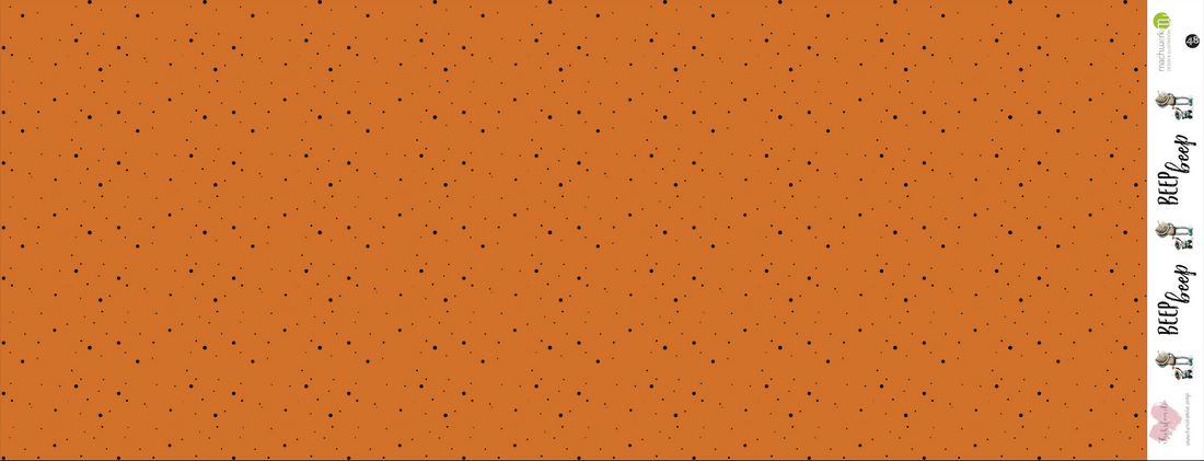 0,5m Bio-Jersey &quot;BEEP beep&quot; Dots orange 