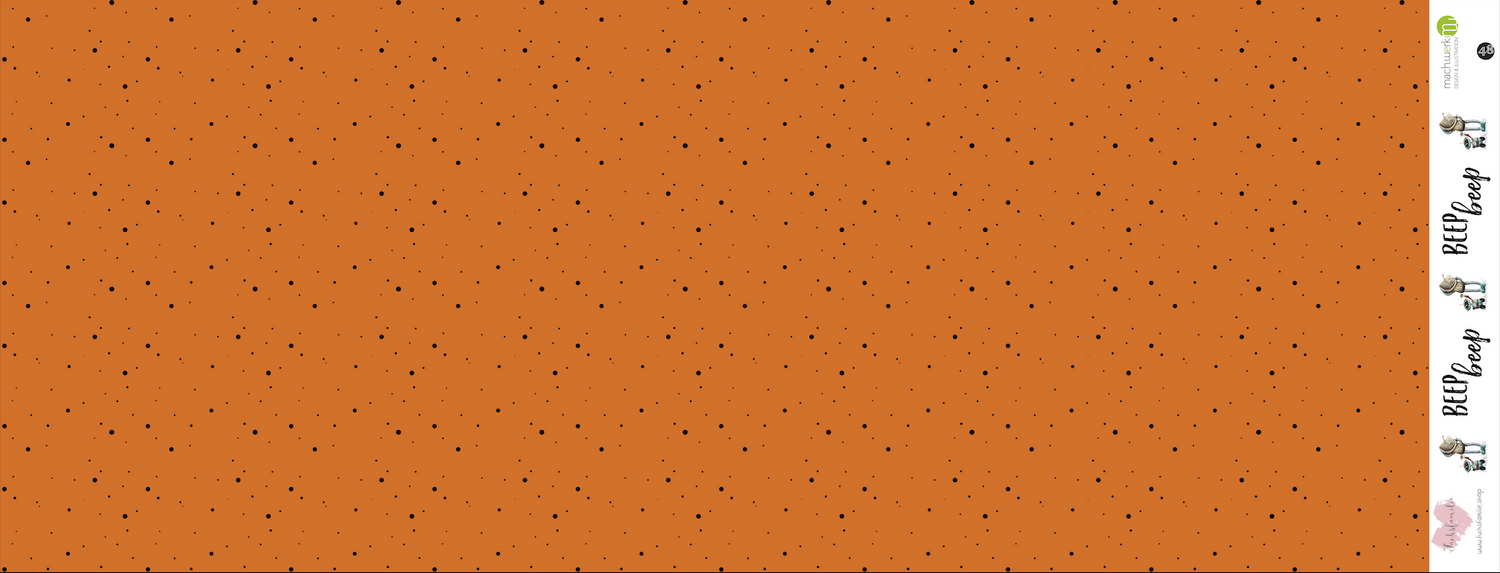 0,5m Bio-Jersey &quot;BEEP beep&quot; Dots orange 