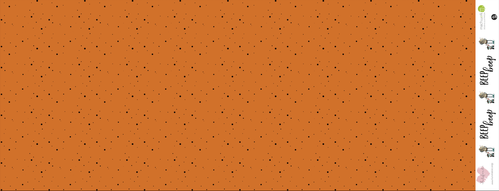 0,5m Bio-Jersey &quot;BEEP beep&quot; Dots orange 