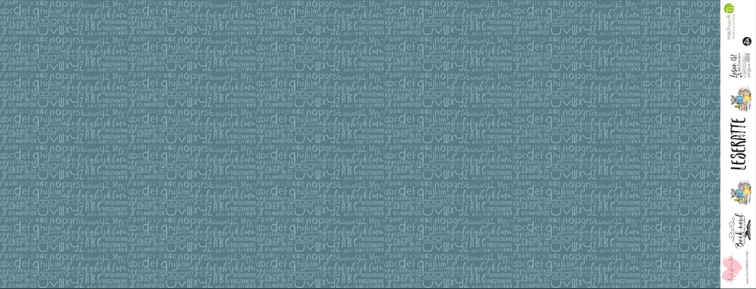 0,5m Bio-Jersey Leseratte ABC-Kombi nebelgrau