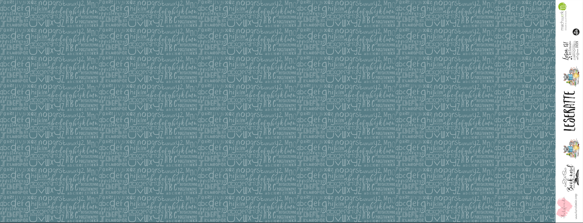 0,5m Bio-Jersey Leseratte ABC-Kombi nebelgrau 