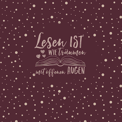 Bio-Jersey &quot;Lesen ist wie Träumen&quot; wein 