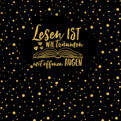 Bio-Jersey &quot;Lesen ist wie Träumen&quot; goldanthrazit 