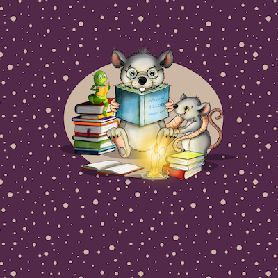 Bio-Jersey Leseratte lila