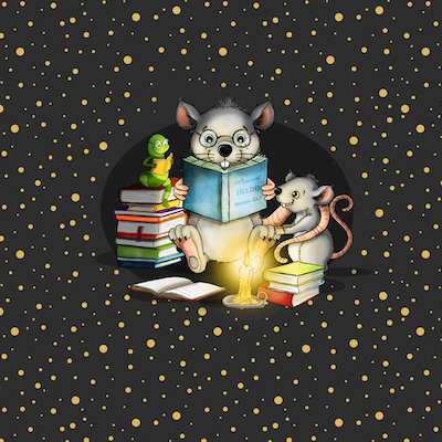 Bio-Jersey Leseratte goldanthrazit