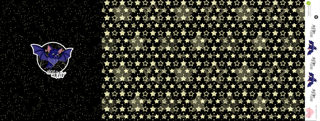 Bio-Jersey Fledermaus nachtaktiv schwarz-gold