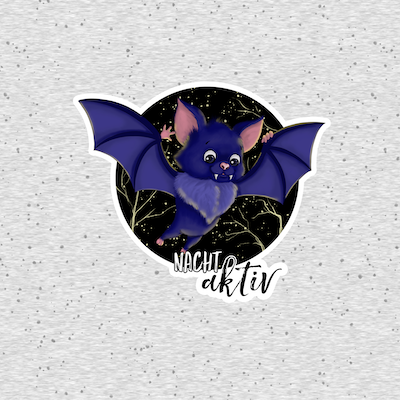 Bio-Jersey Fledermaus nachtaktiv hellgrau-meliert