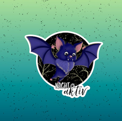 Bio-Jersey Fledermaus nachtaktiv Verlauf grün-blau 