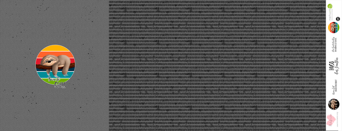 Bio-Sommersweat Hugo das Faultier "Born to Chill" mittelgrau