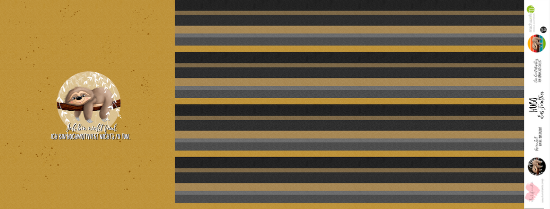 Bio-Jersey Hugo das Faultier "Ich bin nicht faul ..." senfgold