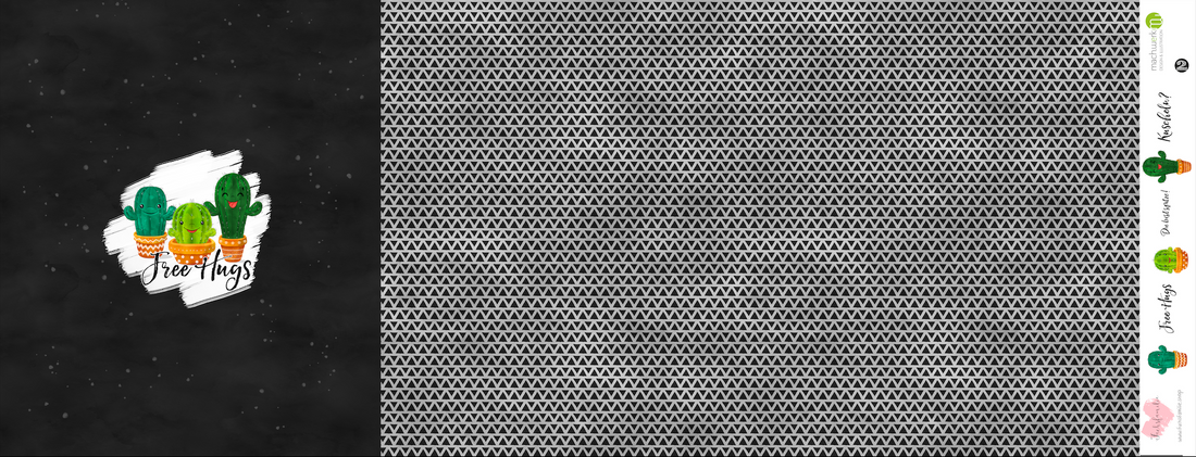 Bio-Jersey Kakteen &quot;Free Hugs&quot; anthrazit 