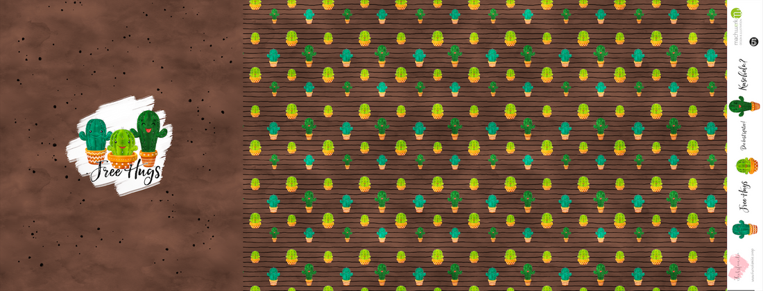 Bio-Jersey Kakteen "Free Hugs" mocca