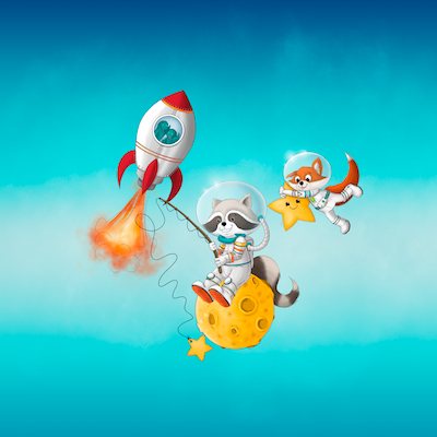 Bio-Jersey Charlie "Little Explorer" blau-weiß