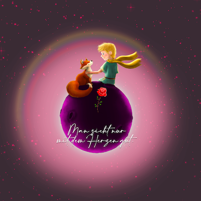 Bio-Jersey &quot;Der kleine Prinz&quot; rosagrau 