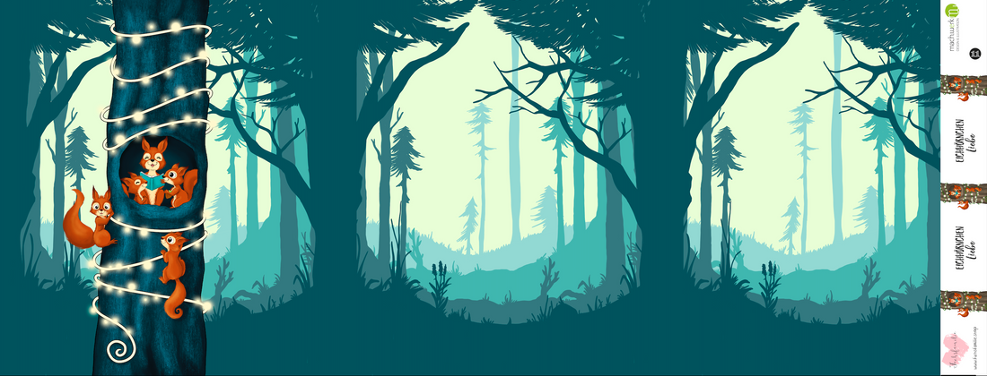 Bio-Sommersweat Eichhörnchenliebe teal