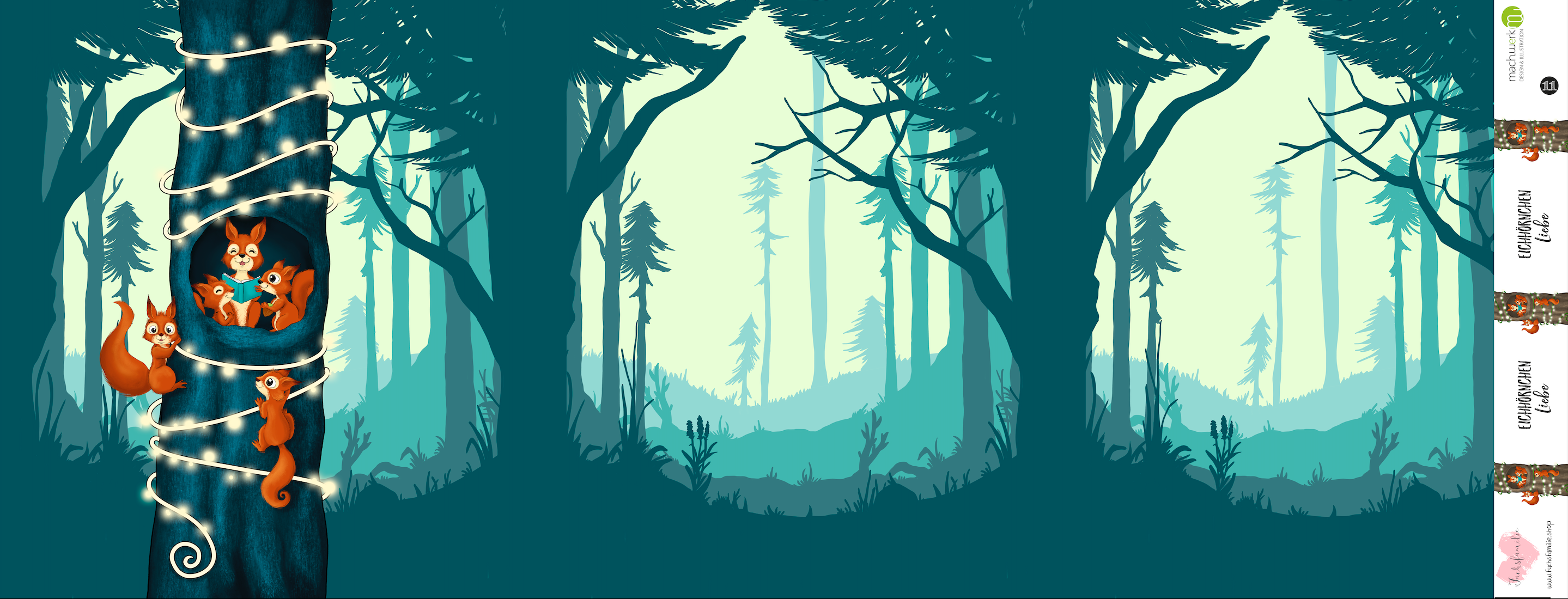 Bio-Sommersweat Eichhörnchenliebe teal 