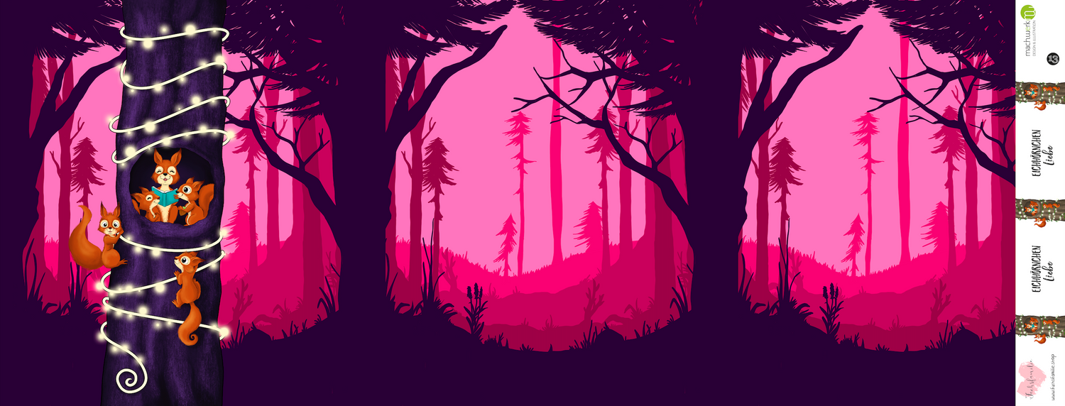 Bio-Sommersweat Eichhörnchenliebe purplelilac 