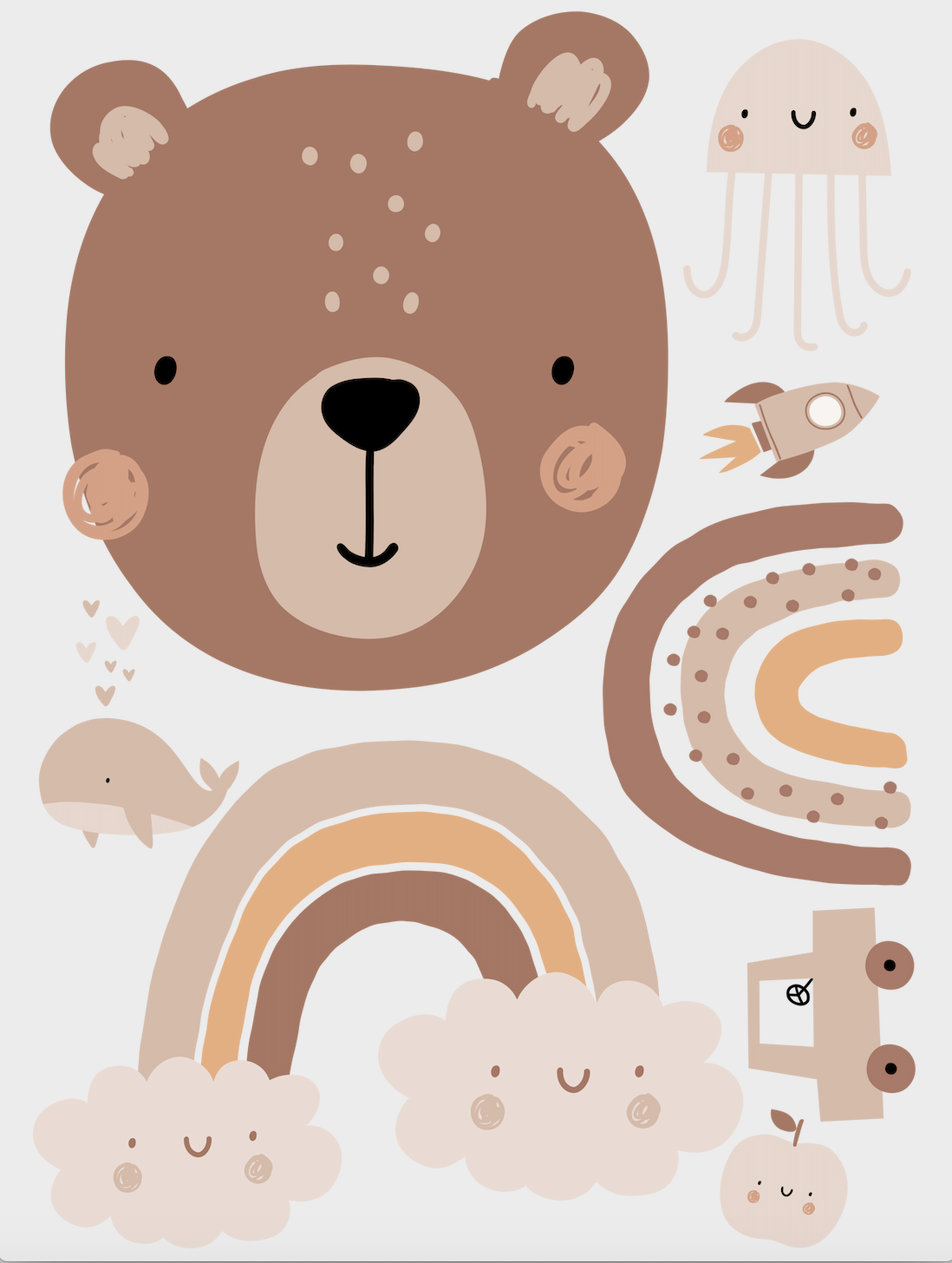 Fuchsfamilie Bärchen Bügelbilder-Bogen