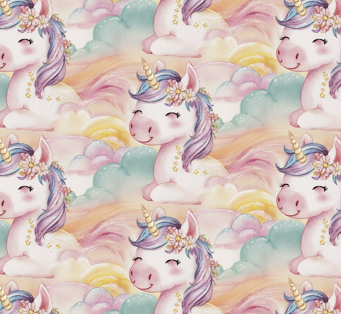 0,5m Bio-Sommersweat Unicorn Dreams AOP