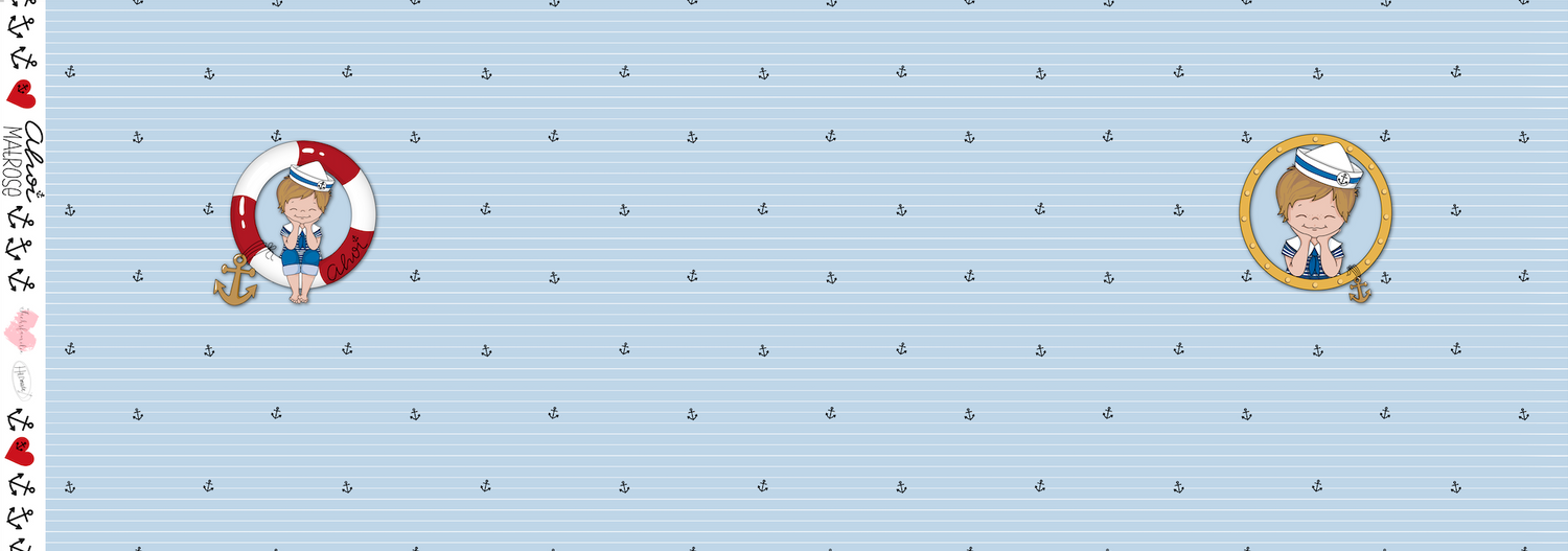 Bio-Jersey Ahoi Matrose hellblau – Rapport ca. 55cm (+/- 5cm)