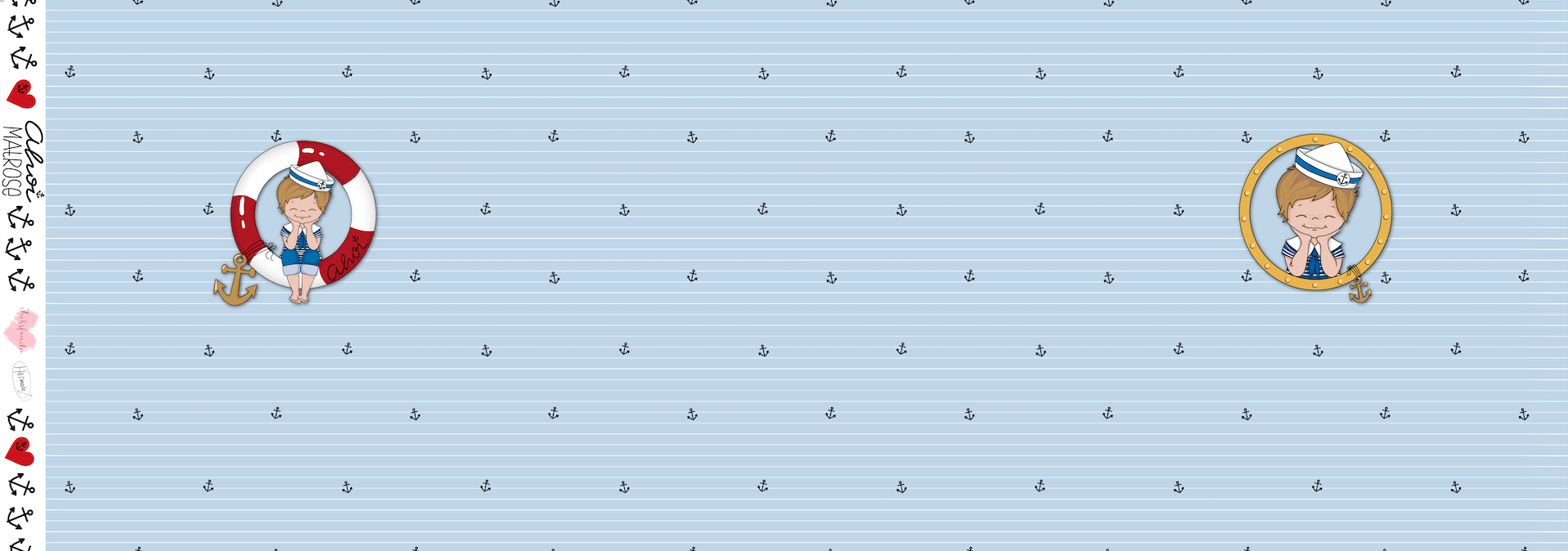 Bio-Jersey Ahoi Matrose hellblau – Rapport ca. 55cm (+/- 5cm)