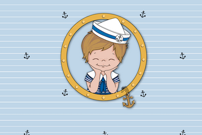 Bio-Jersey Ahoi Matrose hellblau – Rapport ca. 55cm (+/- 5cm)